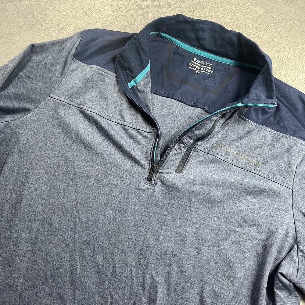 Vineyard Vines Sweater 2XL Blue Heather OTG‎ On the Go 1/4 Zip Shep Shirt